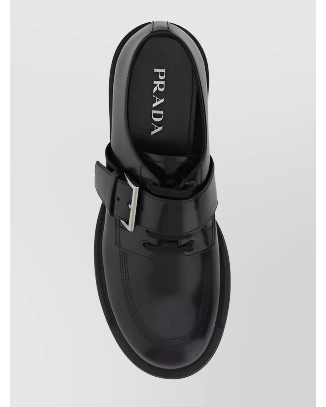 Prada Black Leather Derby Shoes for men