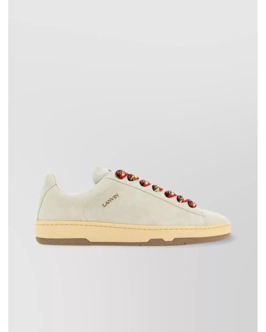 Lanvin Natural Leather Lite Curb Low-Top Sneakers