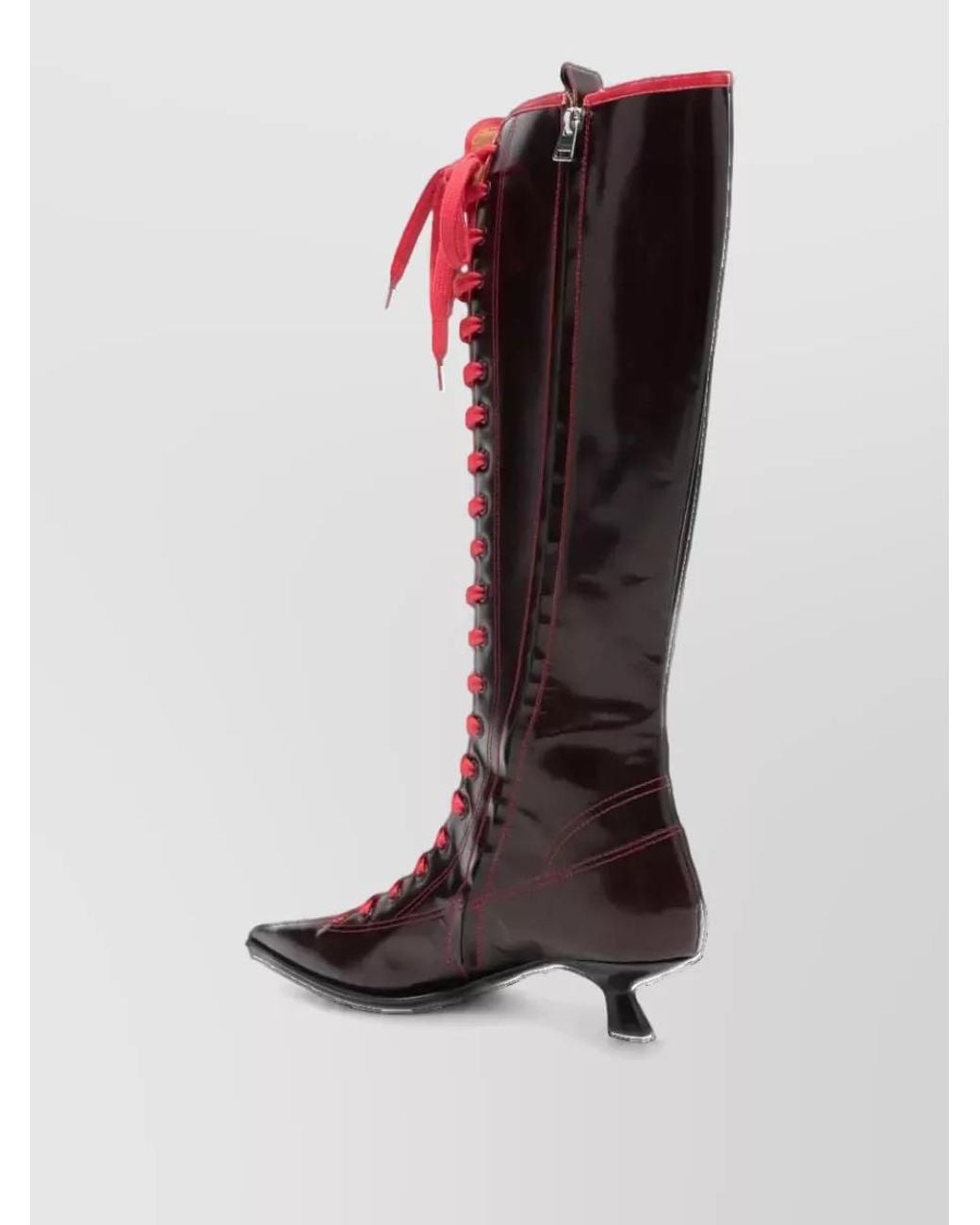 Marni Multicolor Leather Lace-Up Pointed-Toe Ankle Boots