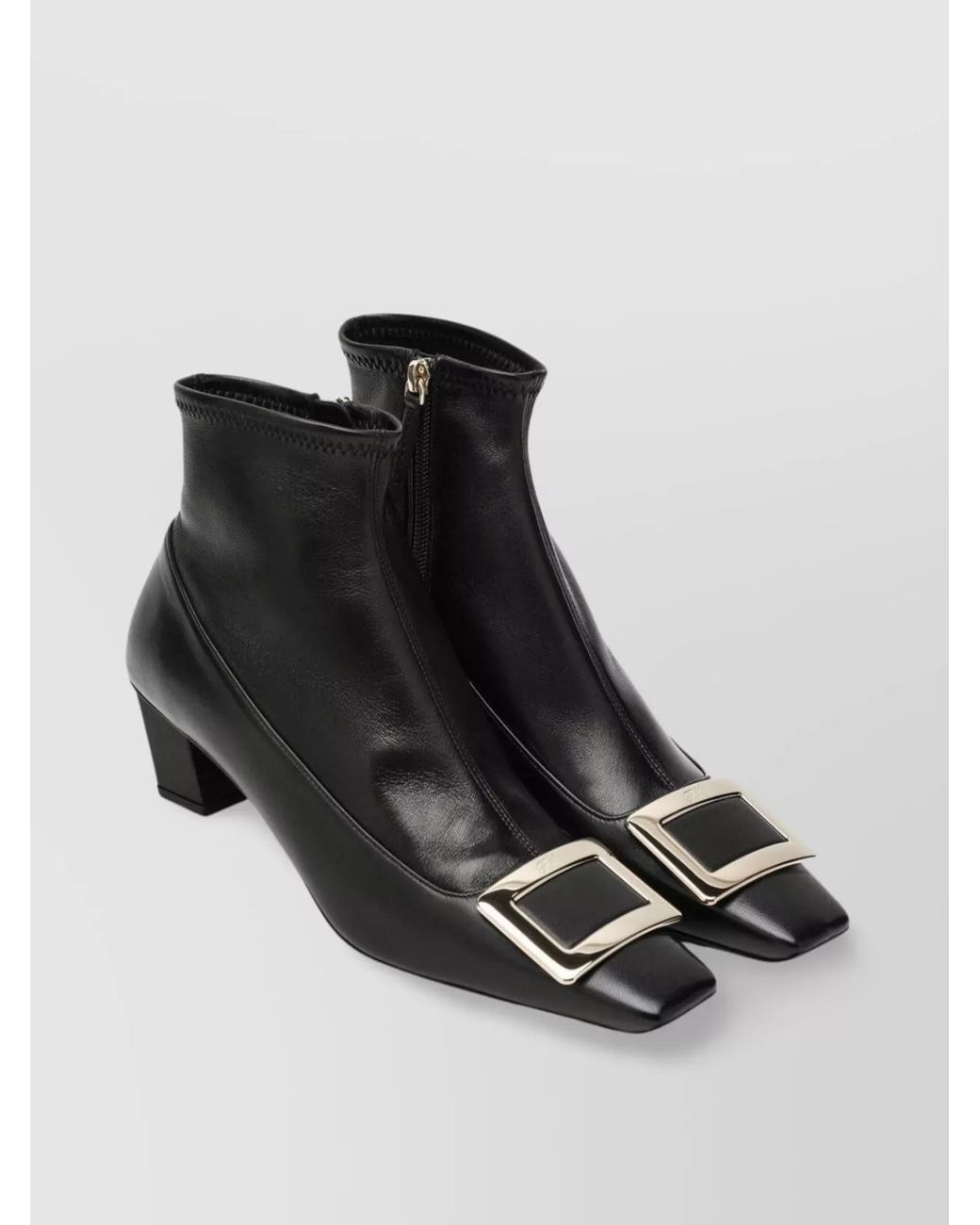 Roger Vivier Black Leather Ankle Boots