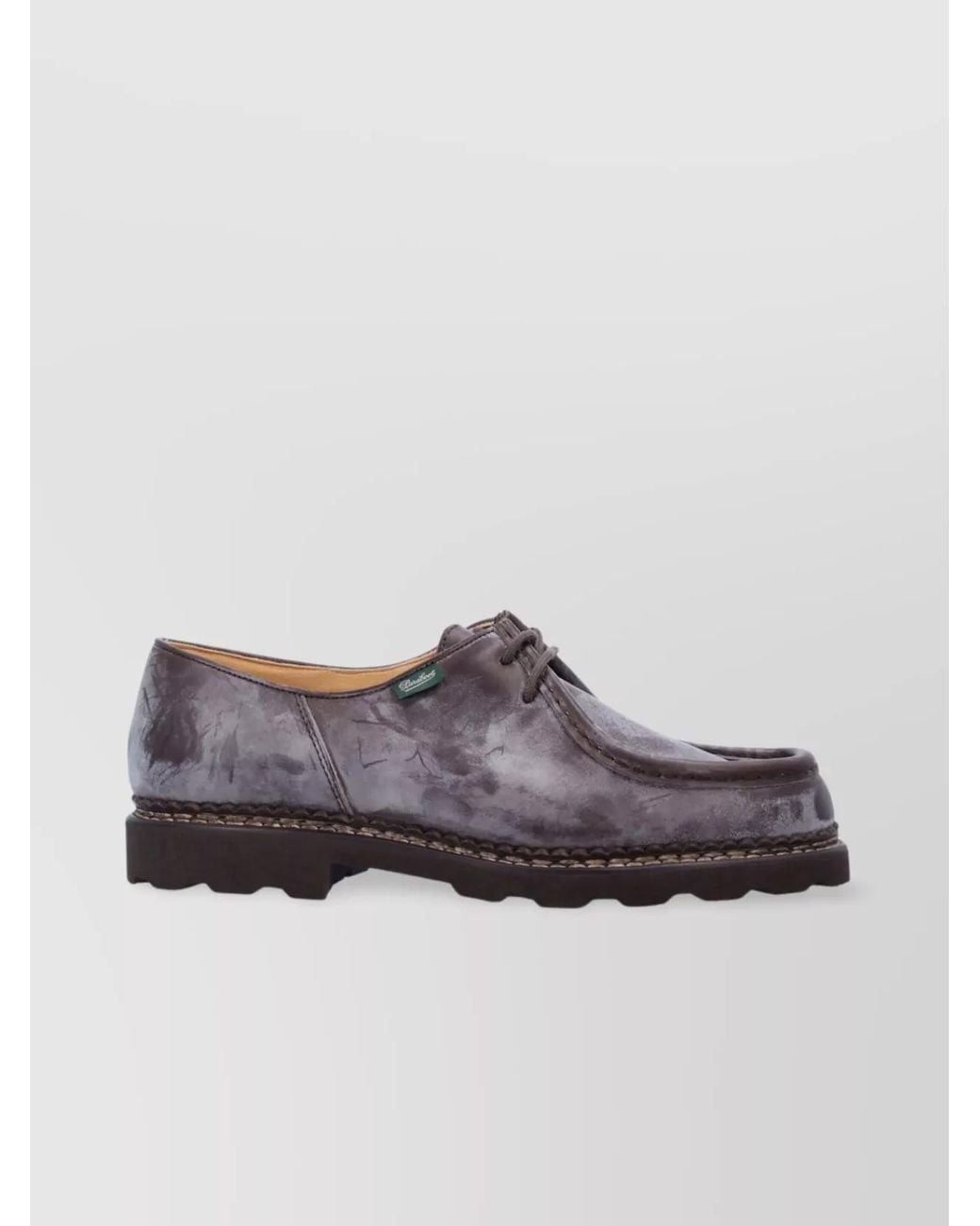 Paraboot Brown Leather Lace-Up Derby Shoes for men