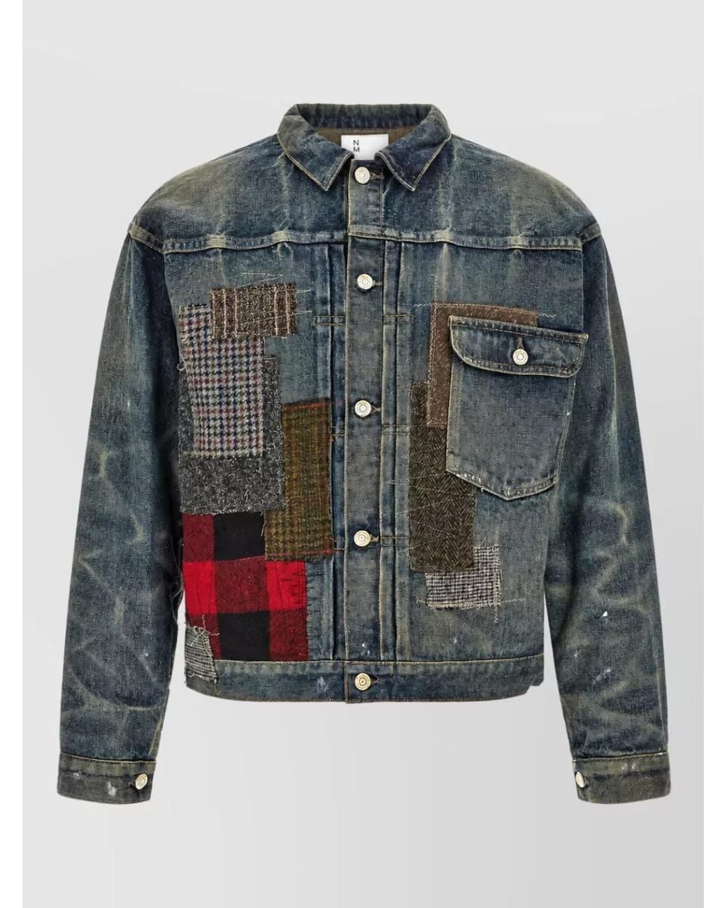 Junya Watanabe Blue Patchwork Denim Jacket for men