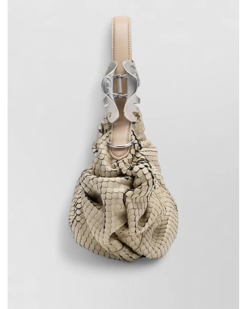DIESEL Natural Grab-D Small Leather Shoulder Bag