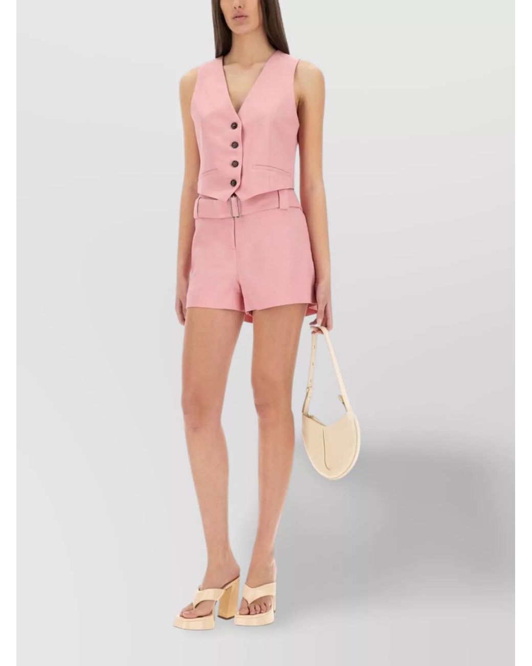 MSGM Pink Cropped Vest