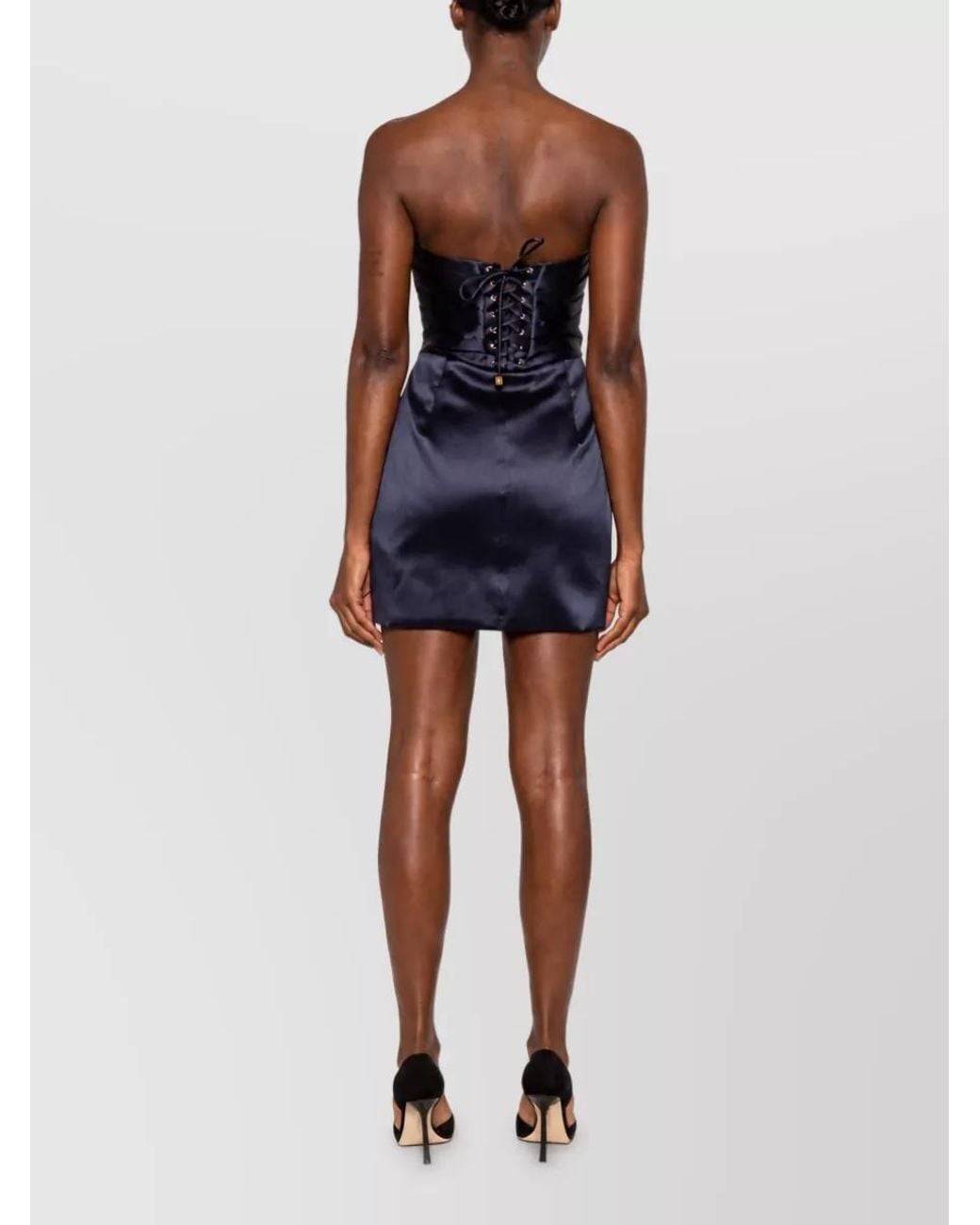 Elisabetta Franchi Blue Silk Knee-Length Dress