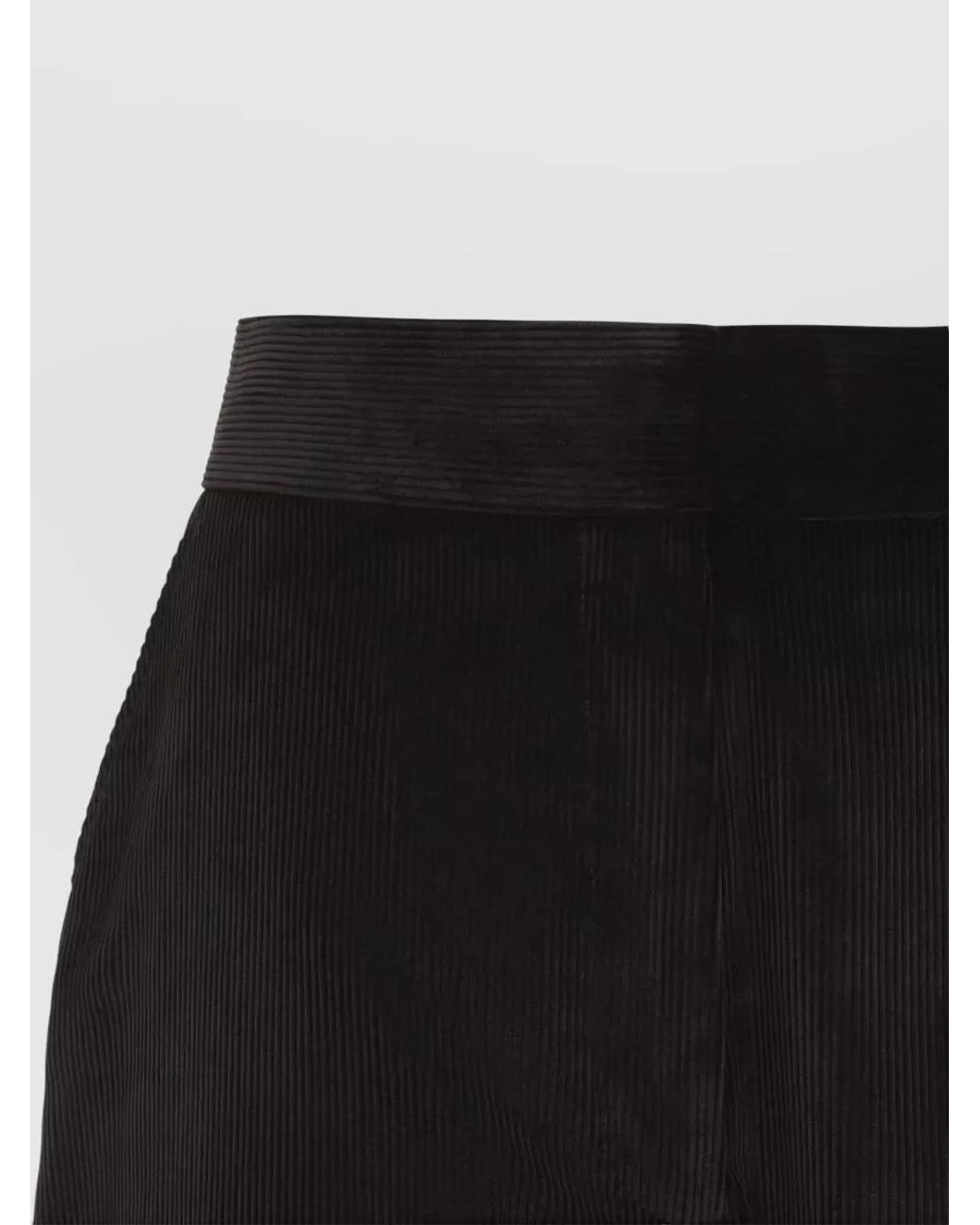 Studio Nicholson Black Cotton Corduroy High-Rise Relaxed Curved-Leg Wide-Leg Trousers
