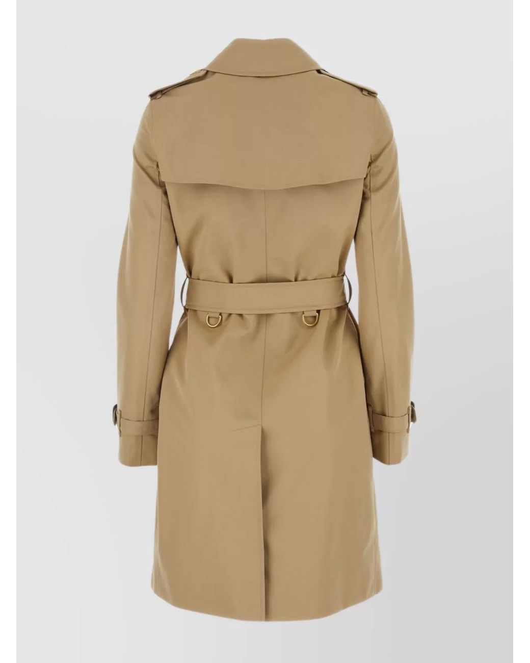 Burberry Natural Cotton Belted Double-Breasted Trench Coat