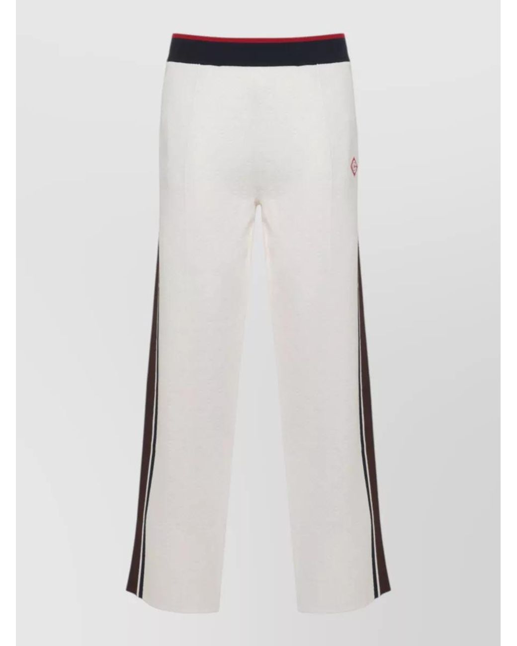 Casablanca White Ribbed Logo-Pattern Drawstring Chino Shorts for men