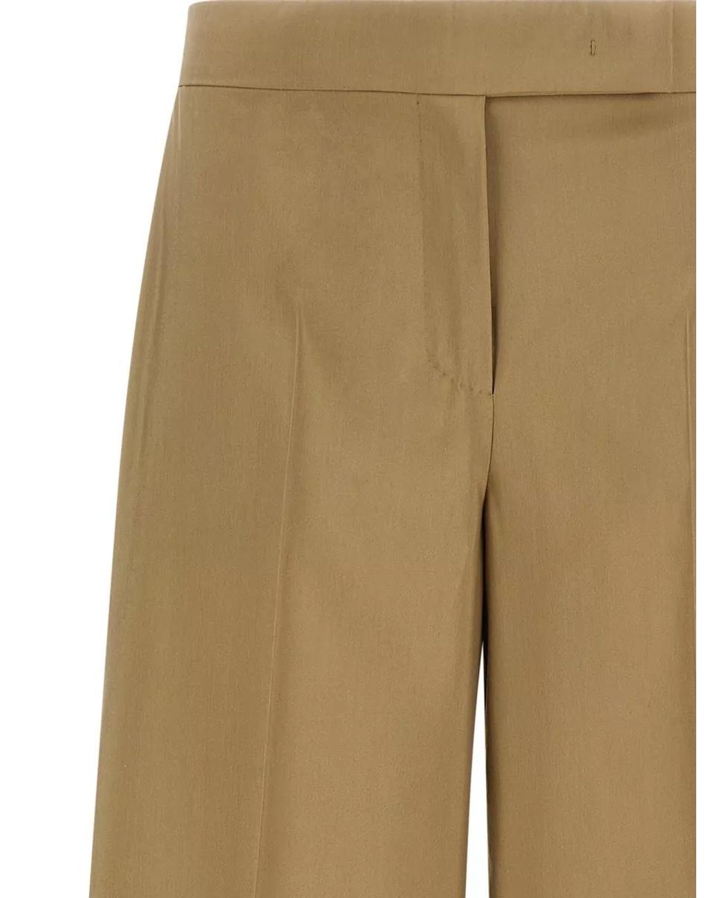 Max Mara Natural Wool Silk High-Rise Wide-Leg Trousers