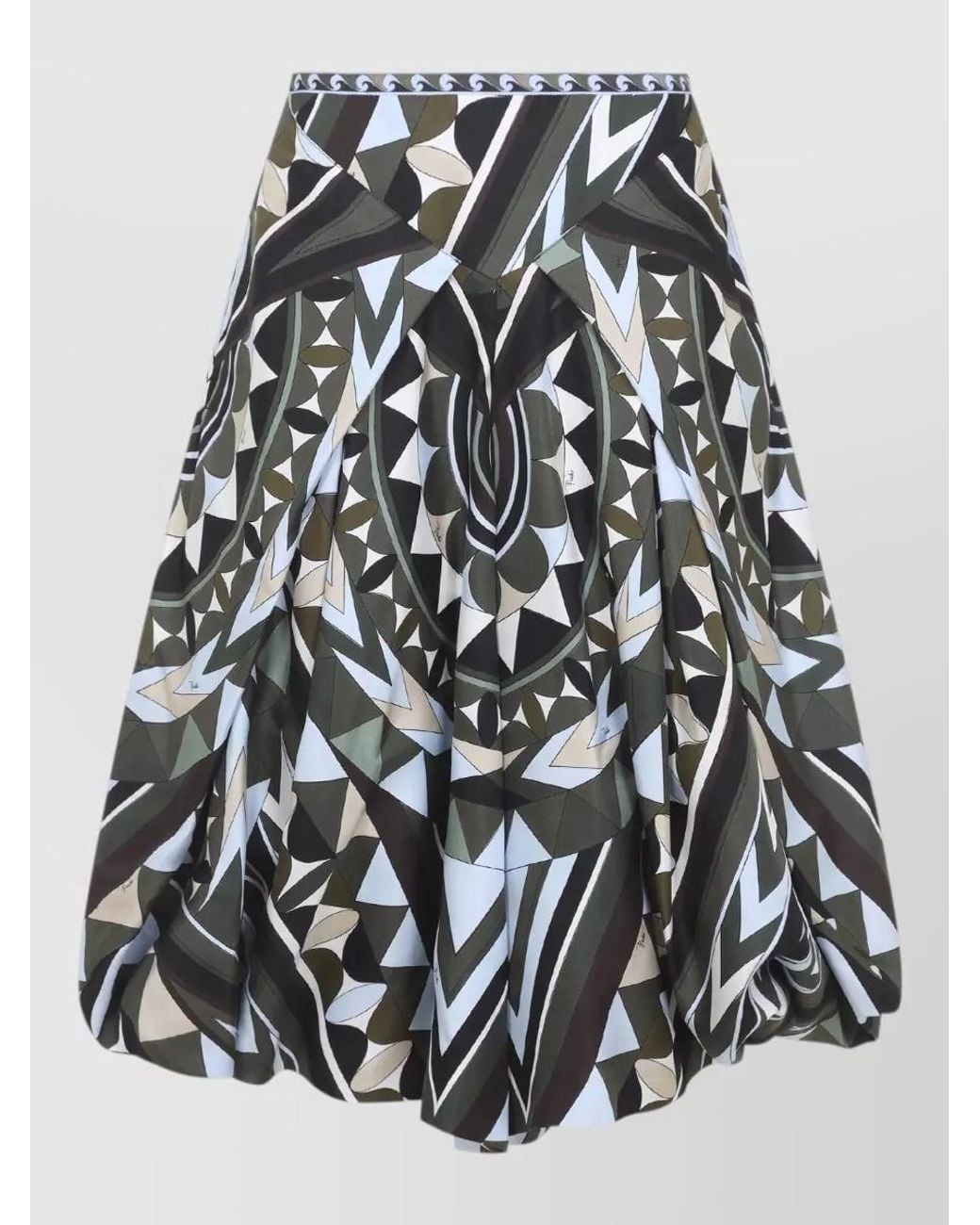 Emilio Pucci Multicolor Silk Printed Wide-Leg Cropped Pants