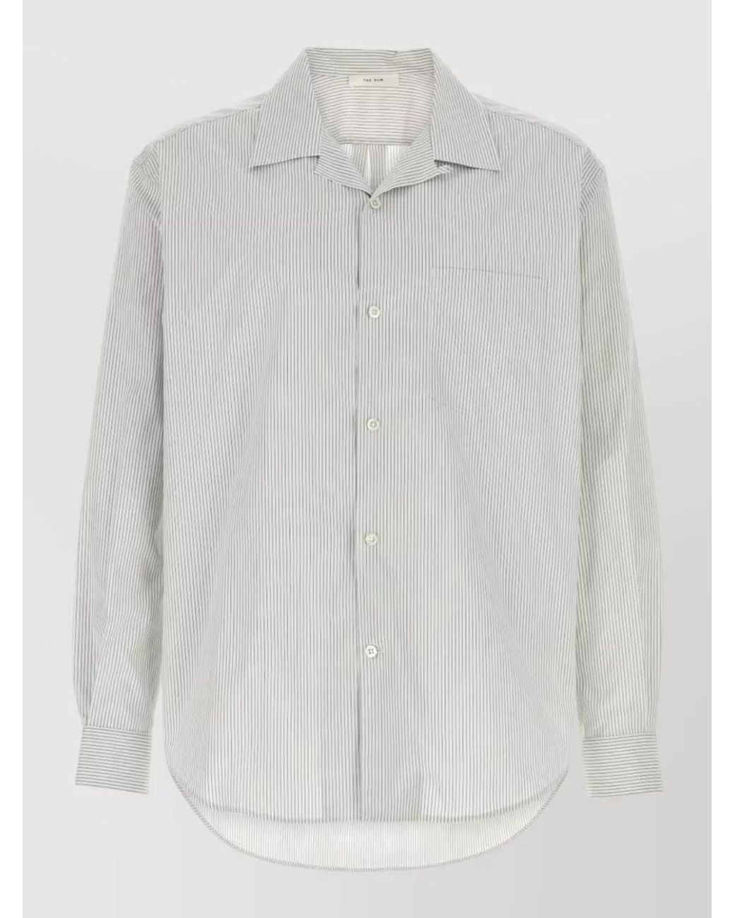 The Row White Embroidered Stretch Poplin Shirt for men