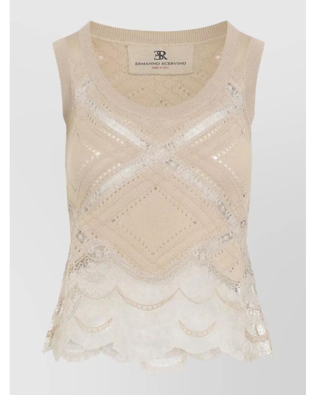 Ermanno Scervino Natural Silk Sleeveless Knit Top