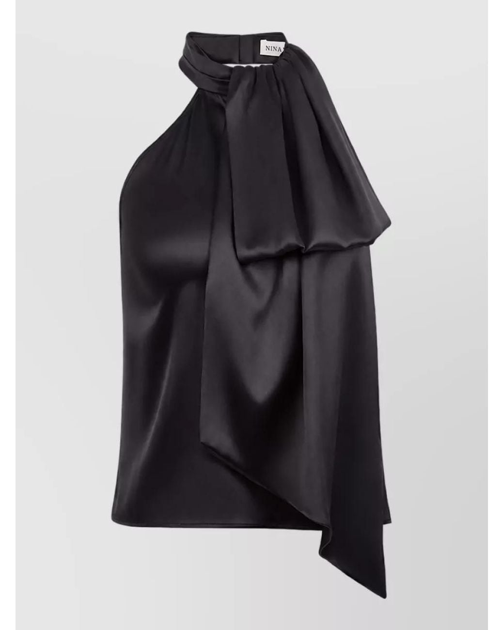 Nina Ricci Black Silk Long-Sleeve Top