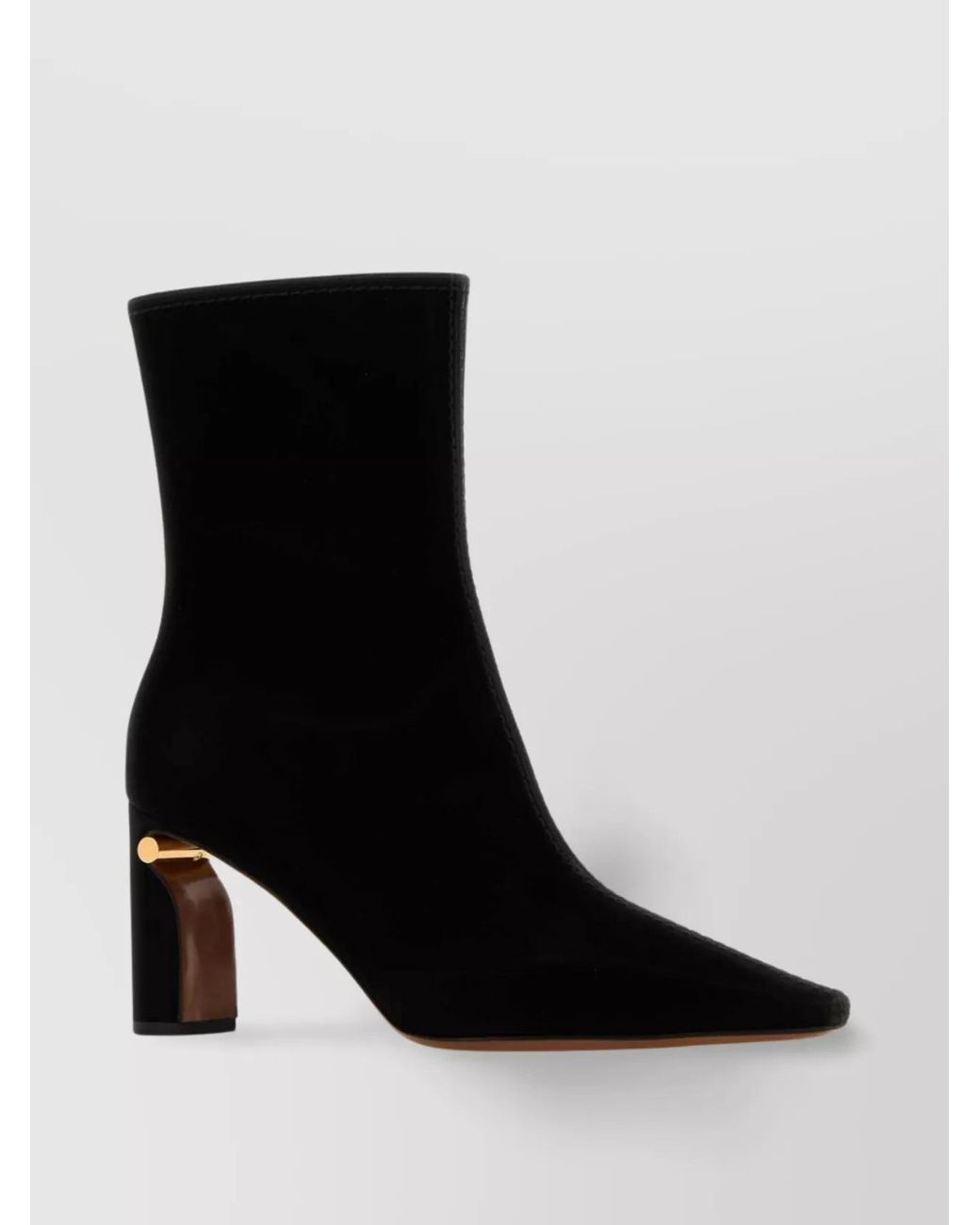 McQueen Black Fabric Ankle Boots Textile