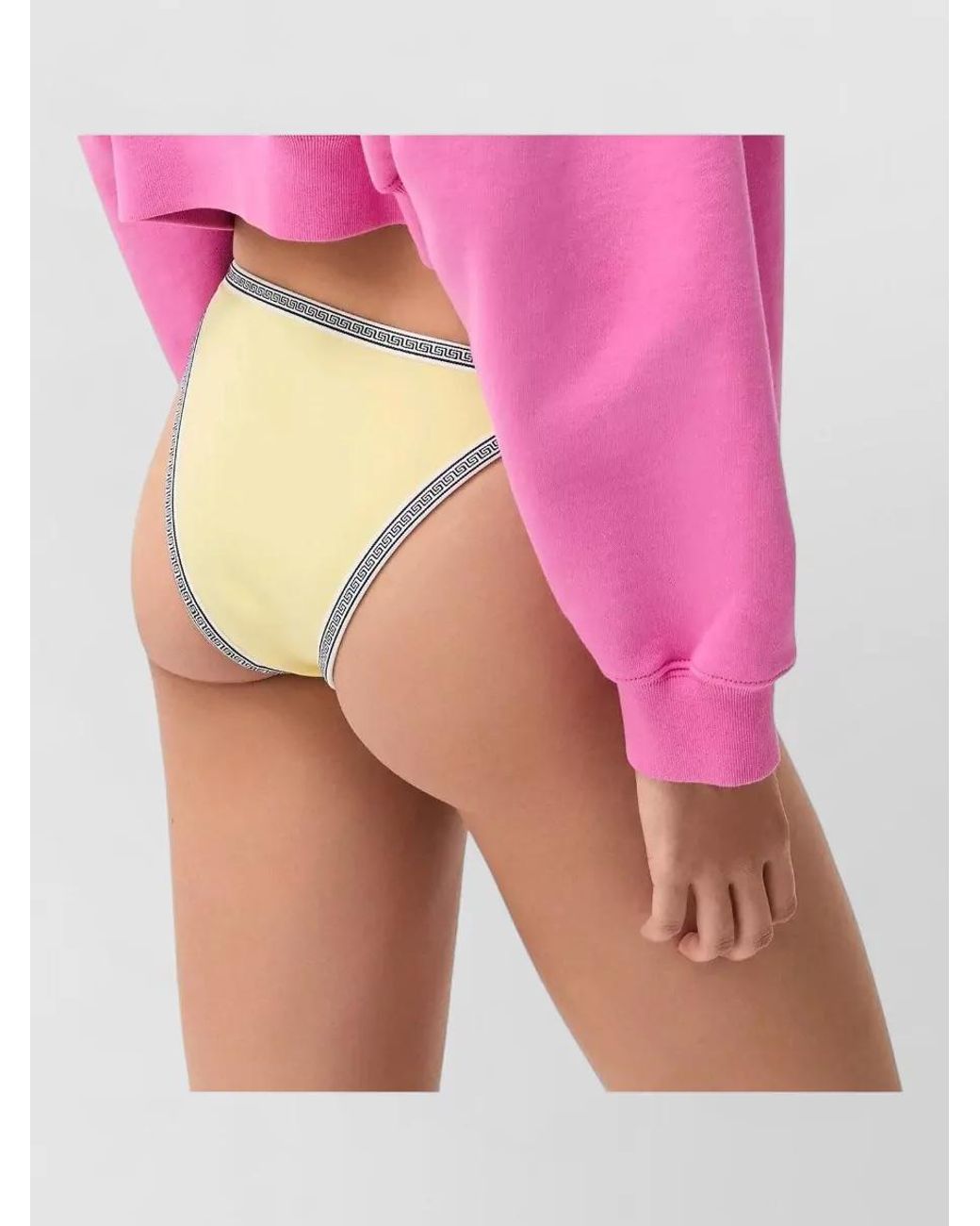 Versace Natural Logo-Embroidered Bikini Briefs