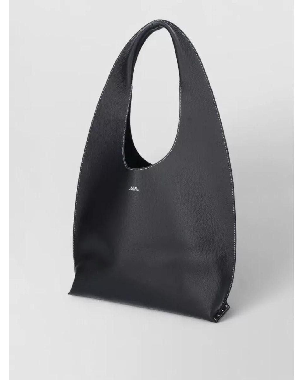 A.P.C. Black Neige Leather Shoulder Bag
