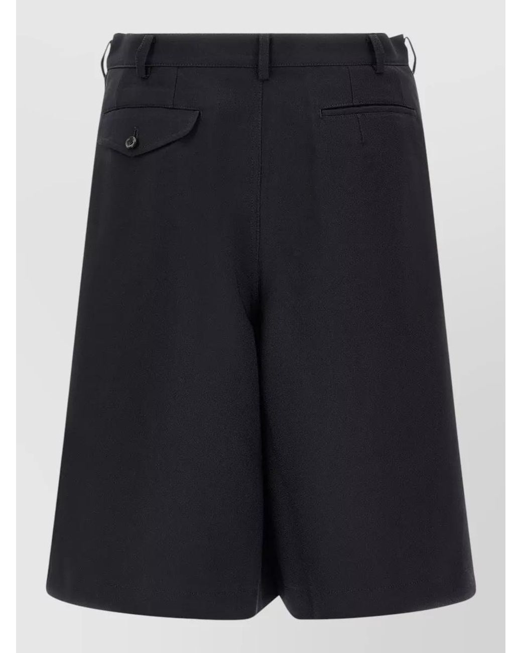 Comme des Garçons Blue Herringbone Wide-Leg Bermuda Shorts for men