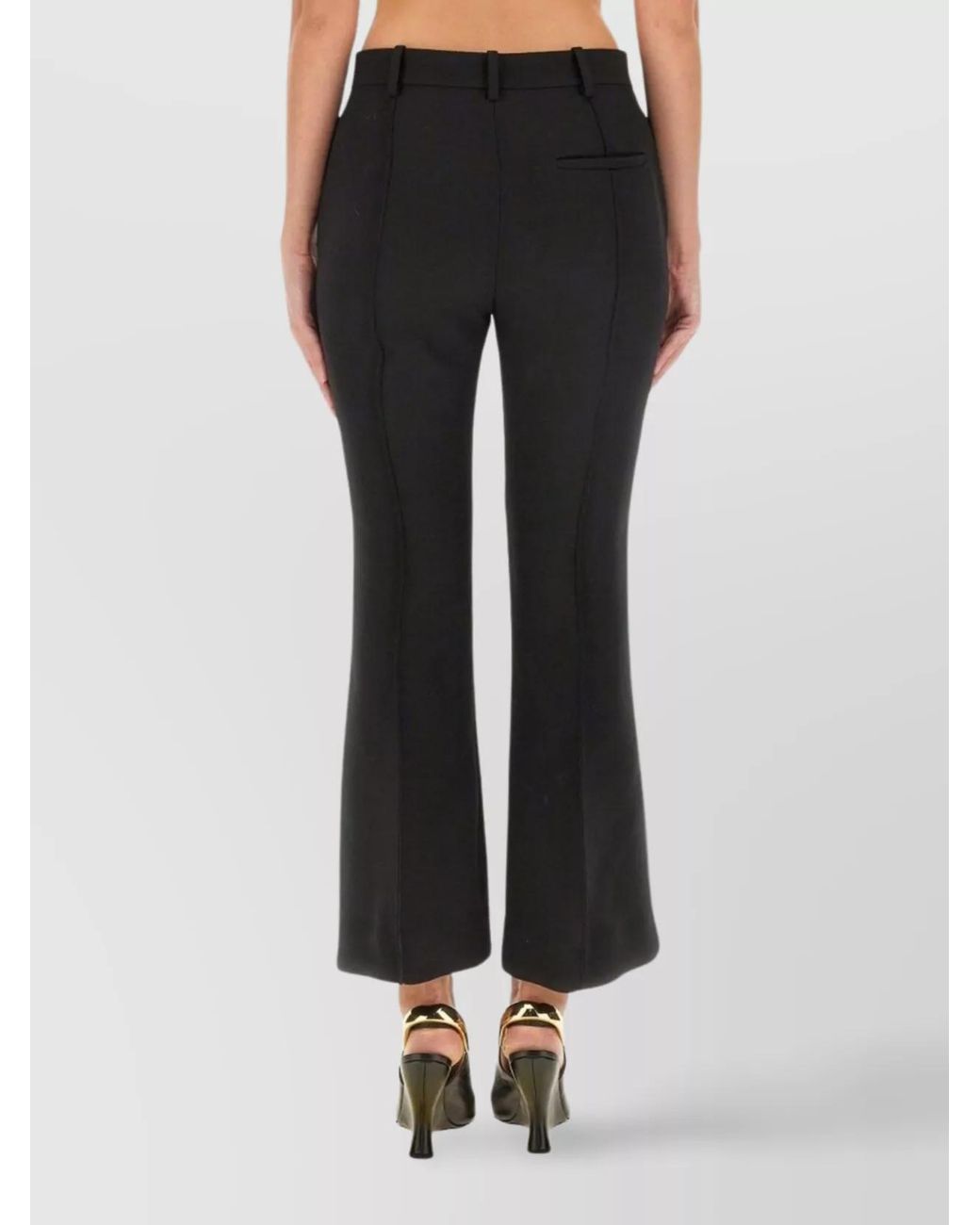 Bottega Veneta White Wool Regular-Fit Flared Trousers