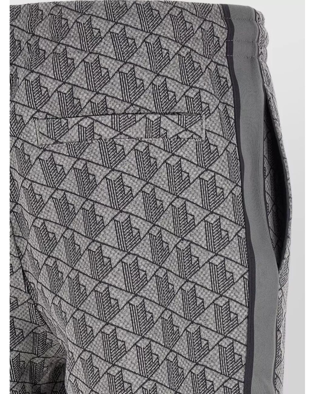 Lacoste Gray Jacquard Logo-Print Straight-Leg Track Pants for men