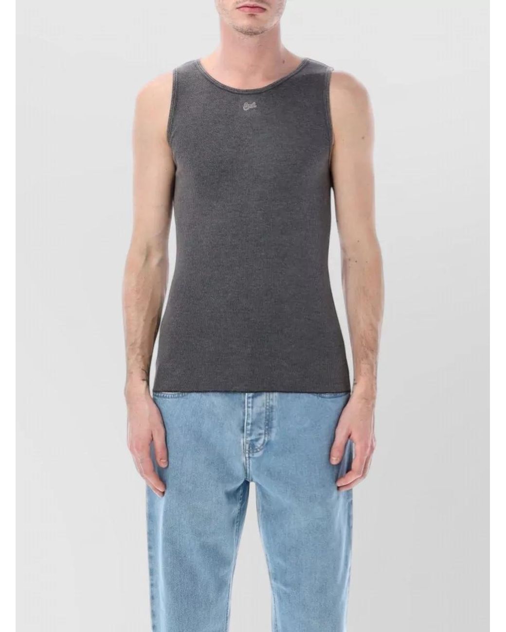 ERL Blue Ribbed Tank Top for men