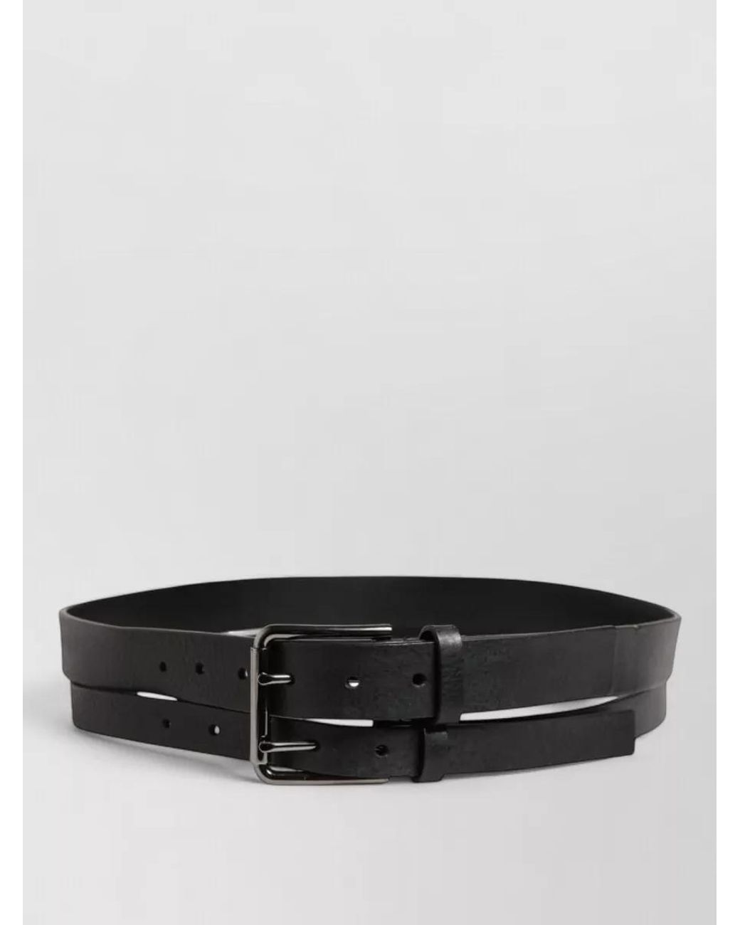 Dolce & Gabbana Black Leather Double Strap Belt for men