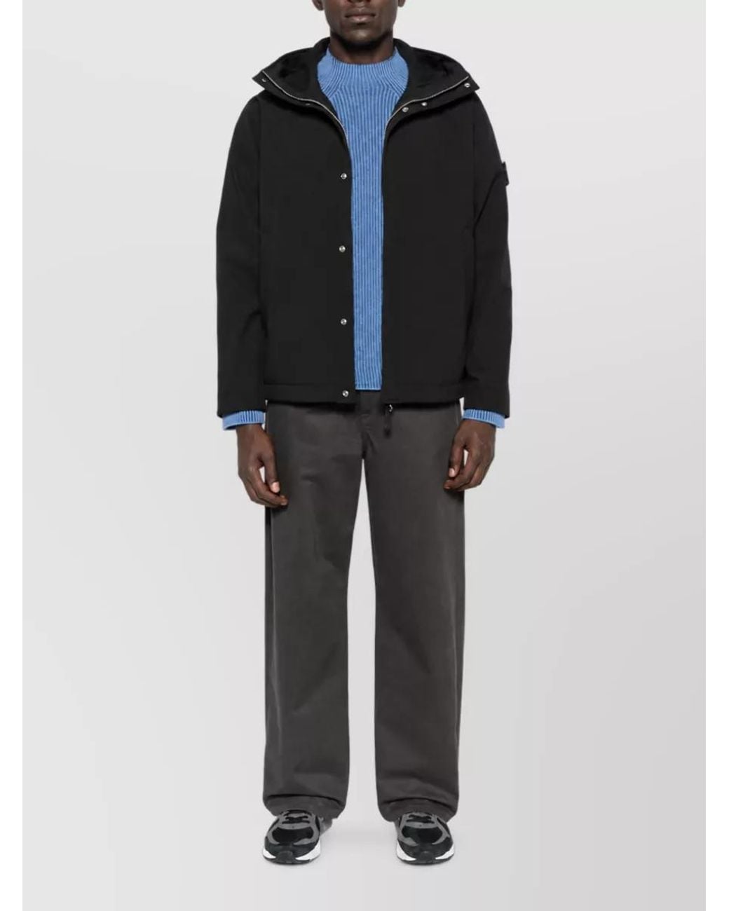 Stone Island Black Padded Bomber Jacket for men