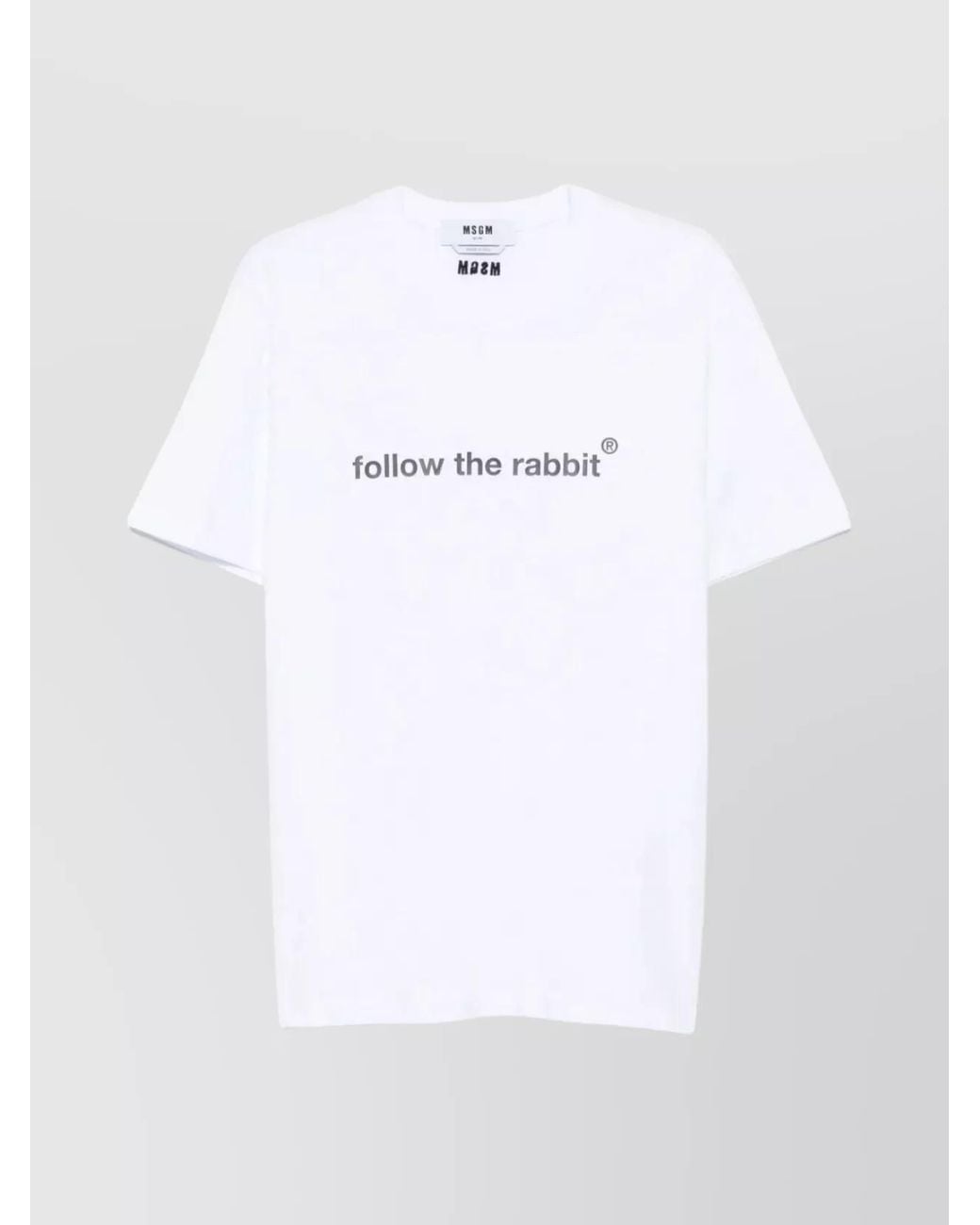 MSGM White Follow The Rabbit Cotton Regular-Fit T-Shirt for men