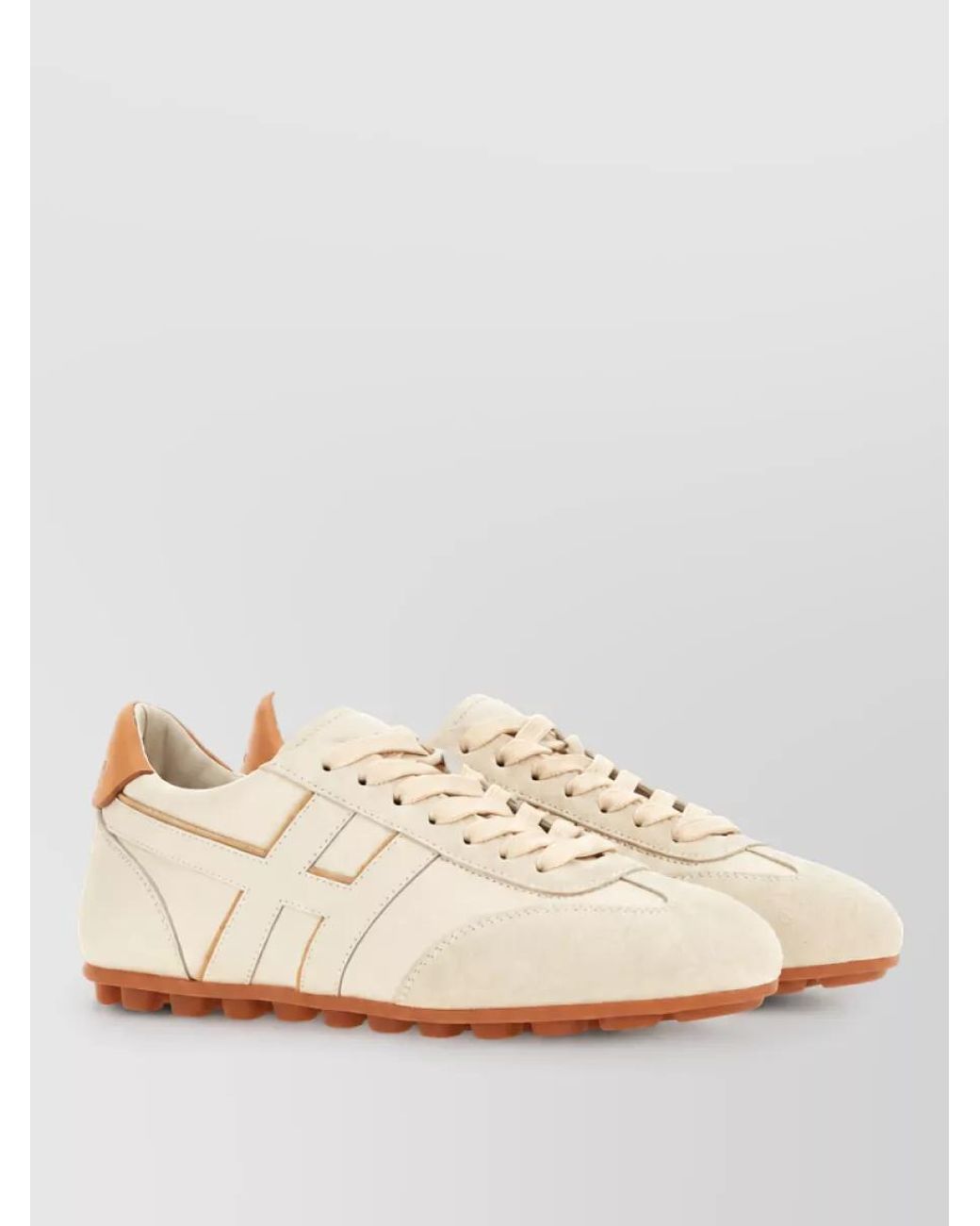 Hogan Natural Leather Lace-Up Sneakers
