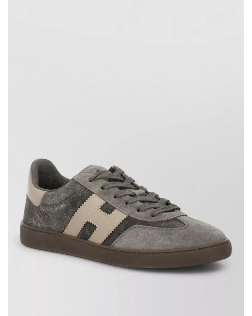 Hogan Brown Leather Low Top Lace-Up Sneakers for men
