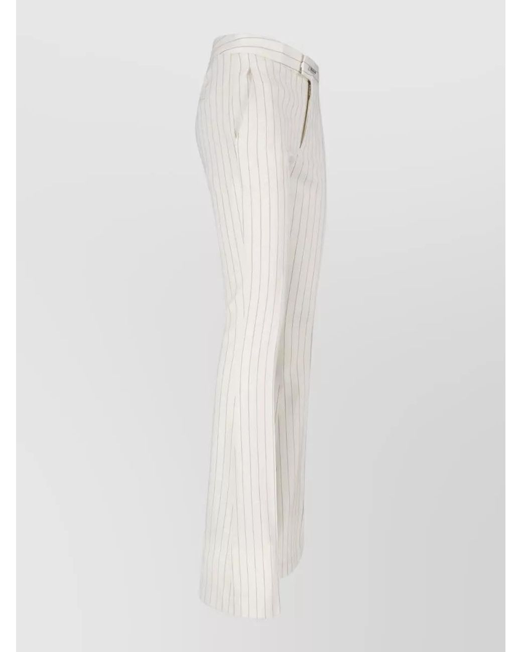 Dondup White Virgin Wool Straight-Leg Suit Trousers