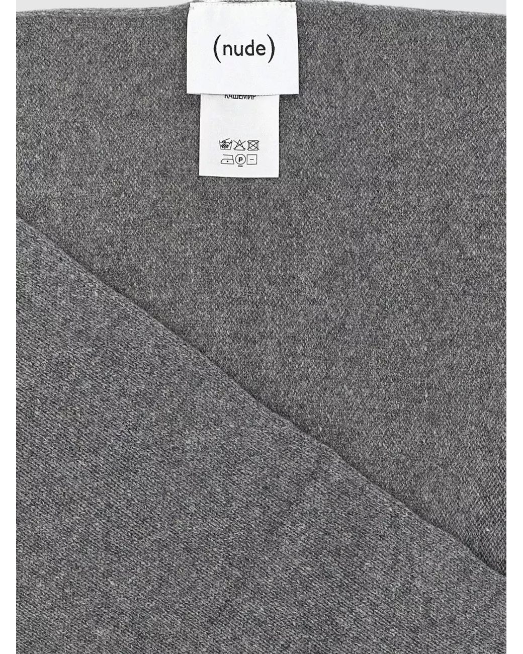 Nude Gray Cashmere Knitted Scarf