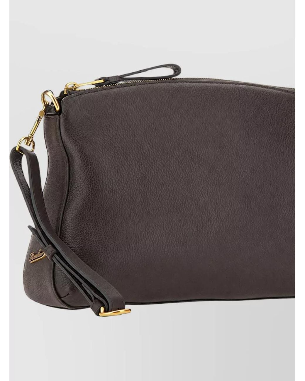 Borsalino Brown Leather Clutch Bag