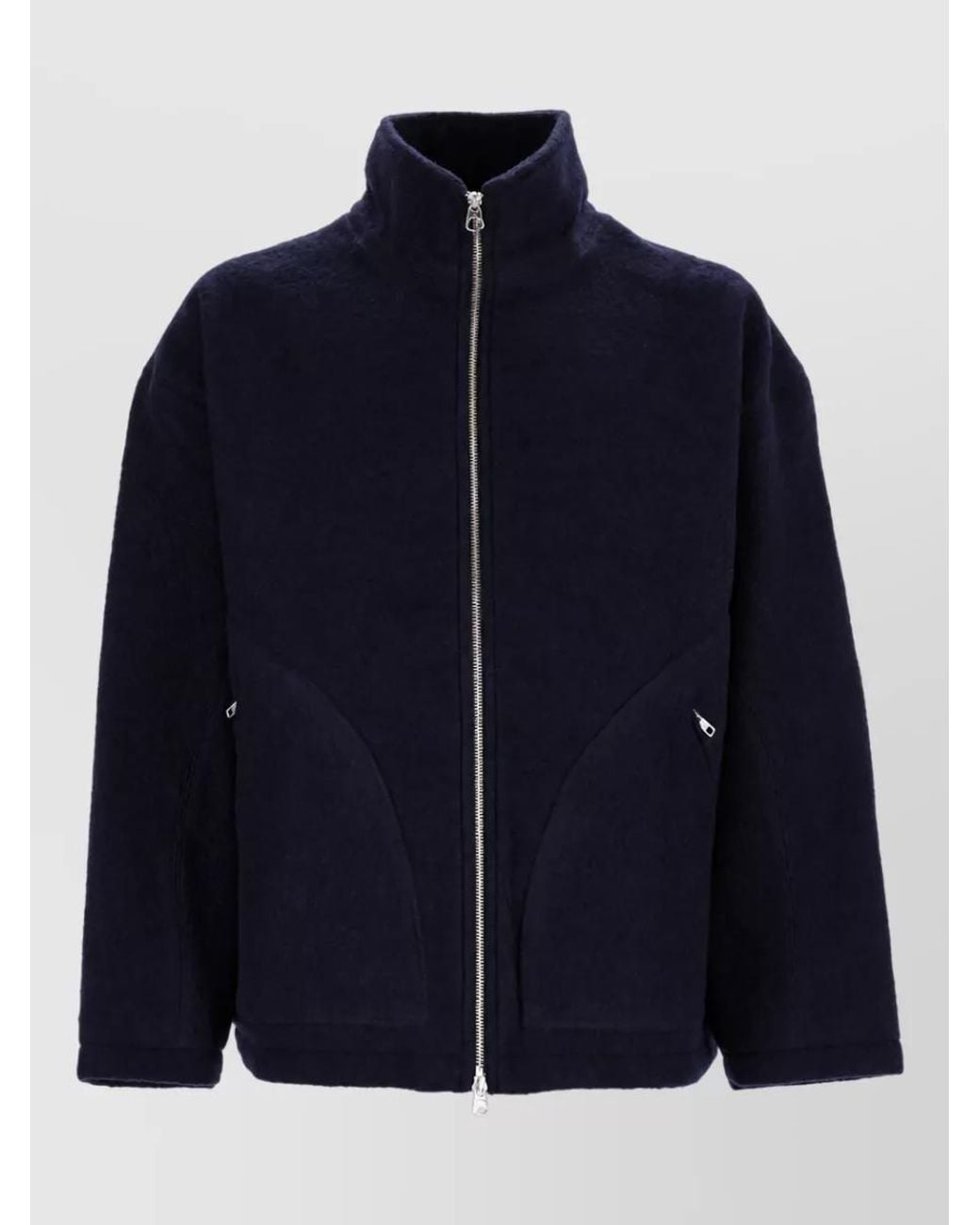 YMC Blue Virgin Wool Padded Coat for men