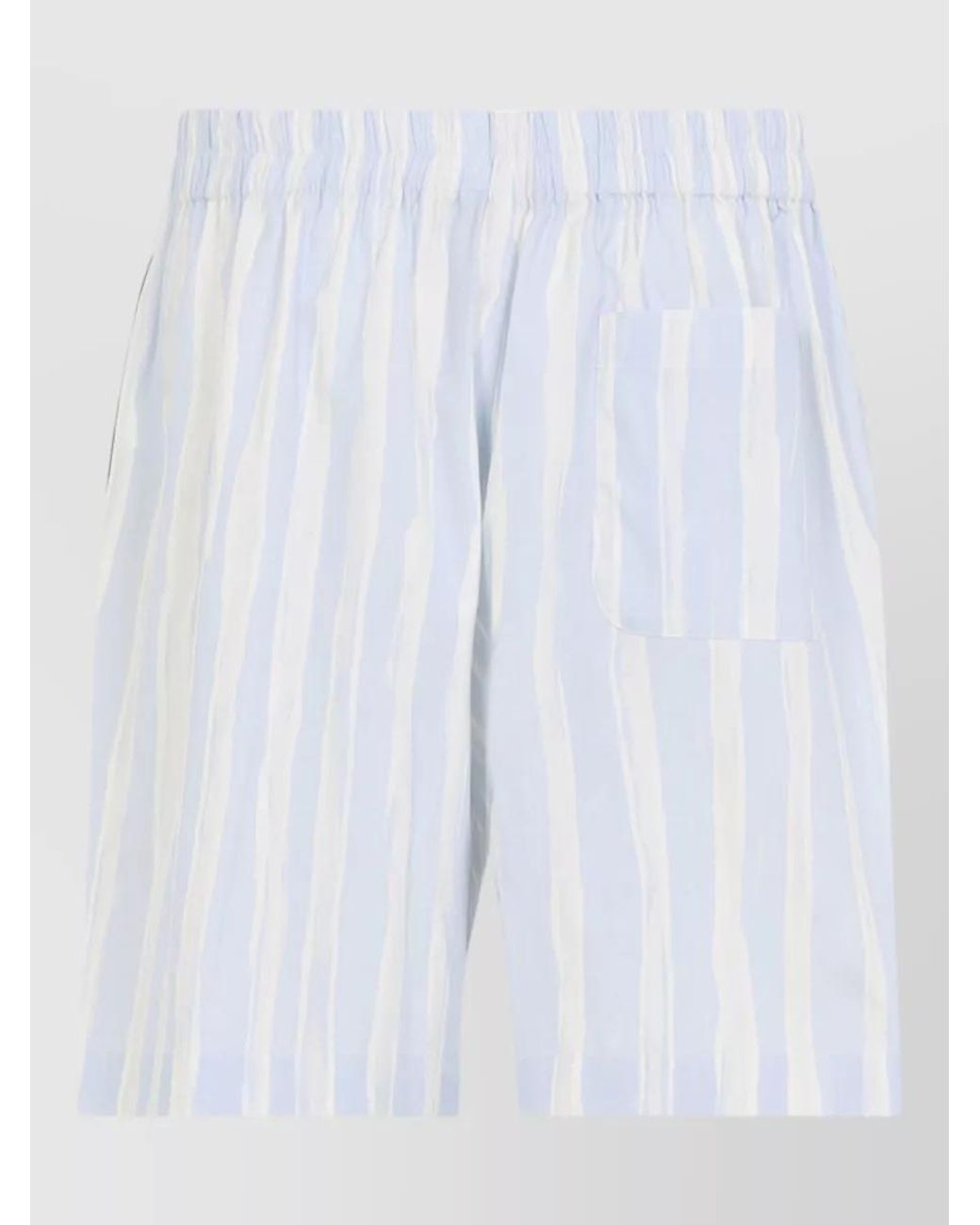 Jacquemus White Striped Cotton Relaxed-Fit Chino Shorts for men
