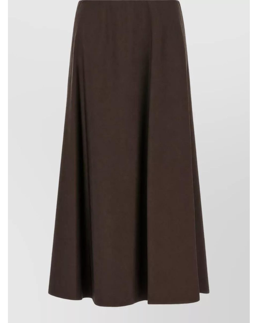 Brunello Cucinelli Brown Cashmere High-Rise A-Line Midi Skirt
