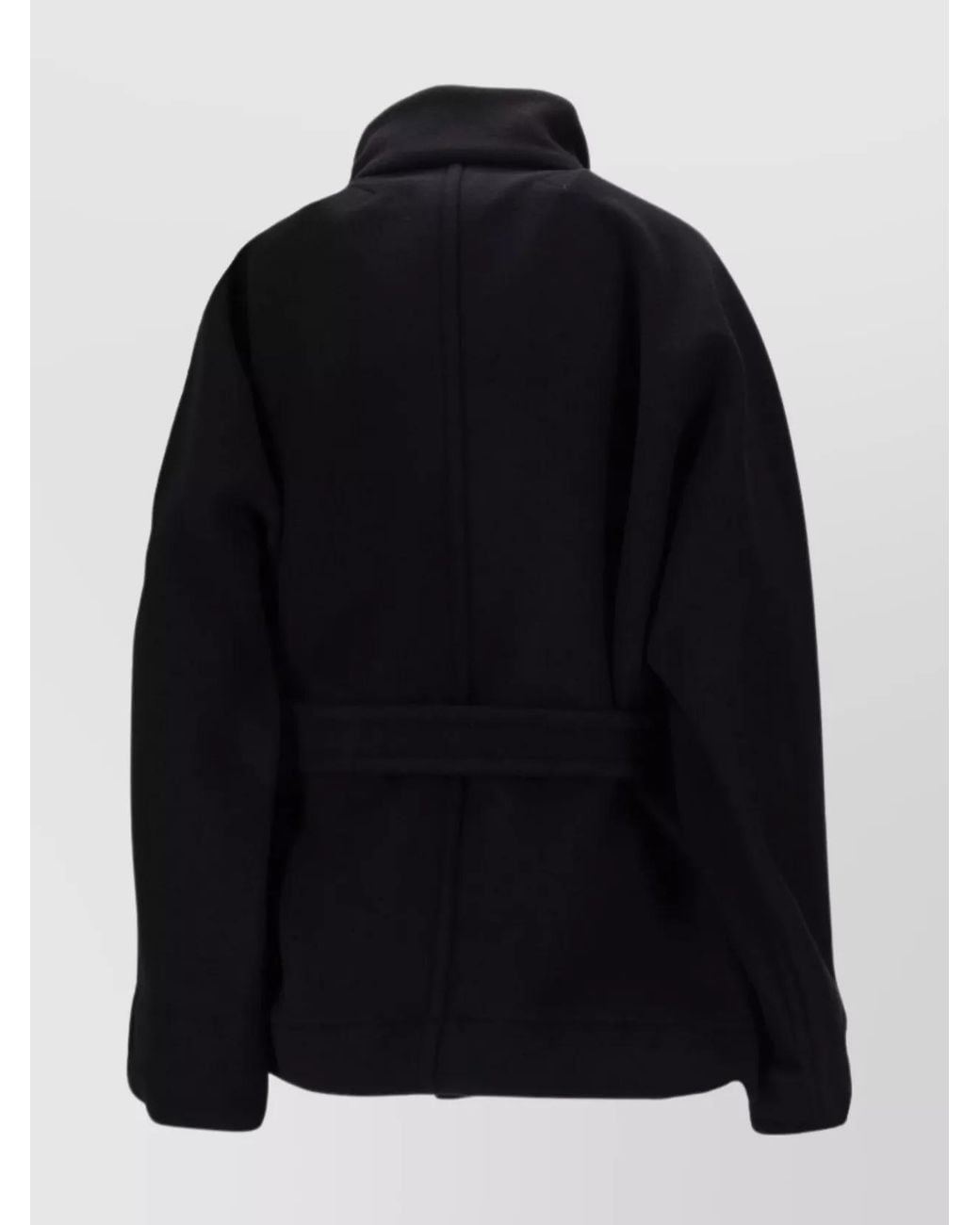 Lemaire Blue Wool Short Single-Breasted Coat