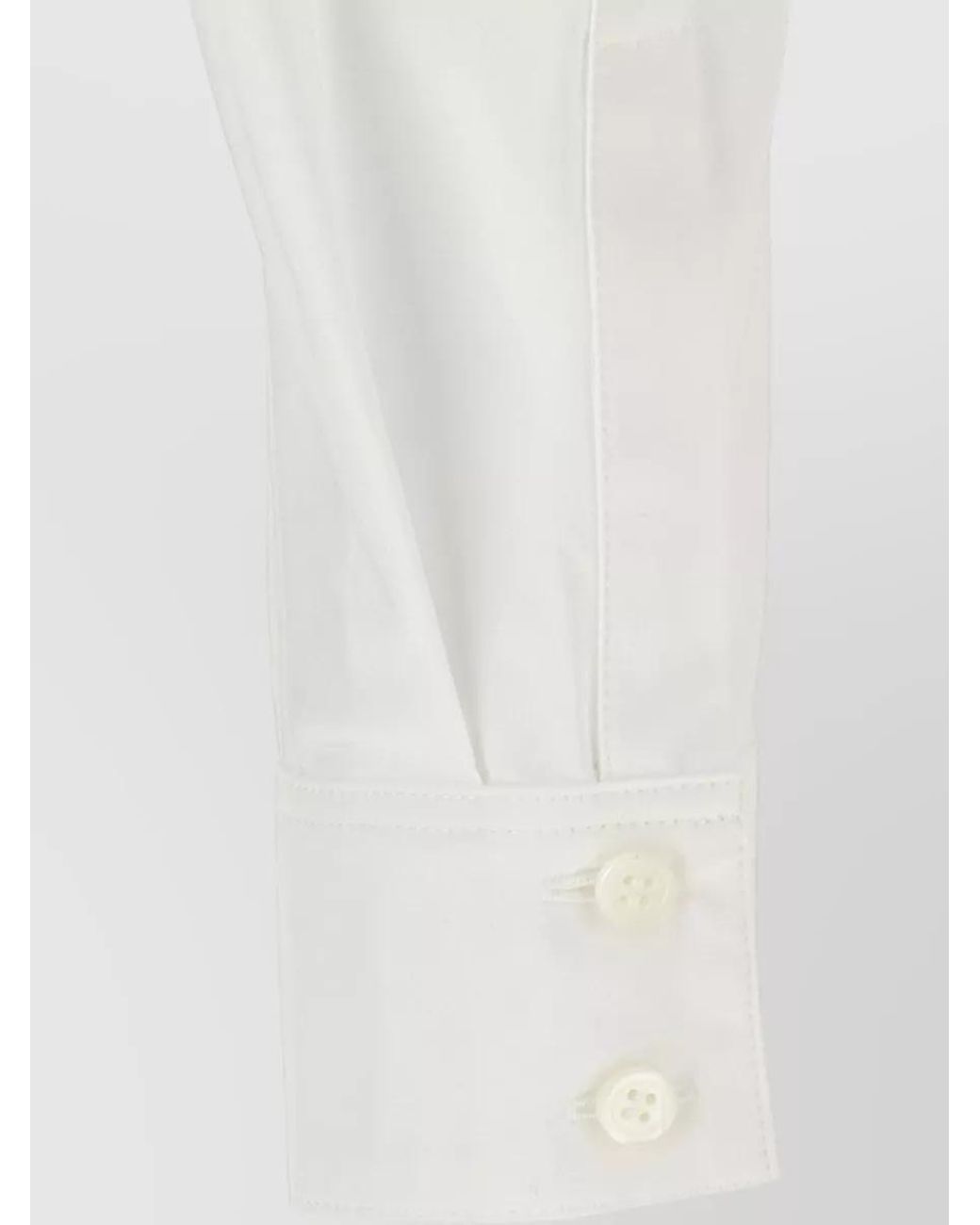 Jacquemus White Cotton Long-Sleeve High-Neck Cutout Shirt