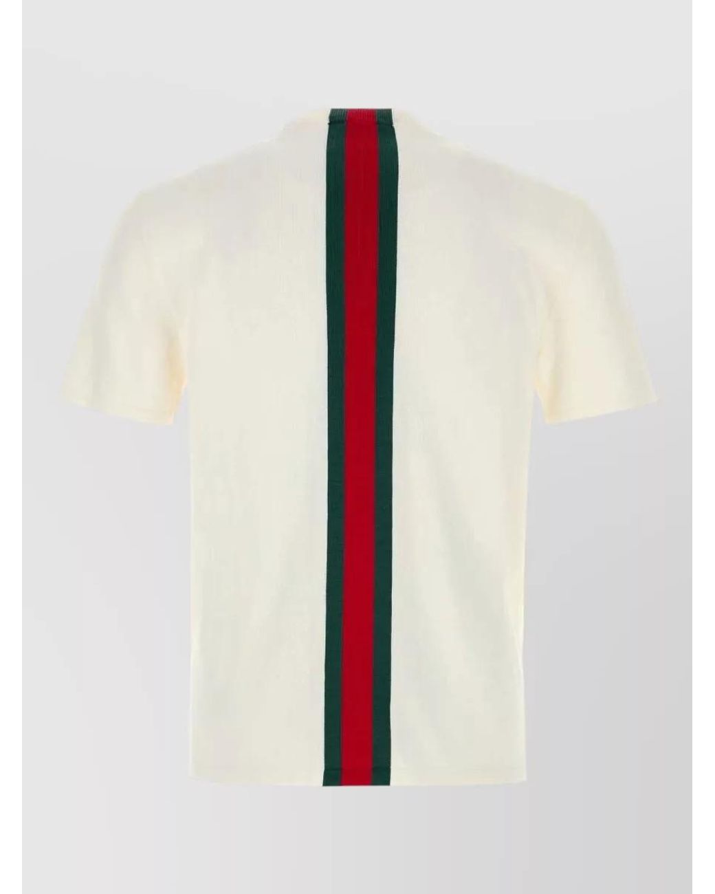 Gucci White Cotton Knit Crew Neck Short Sleeve T-Shirt for men