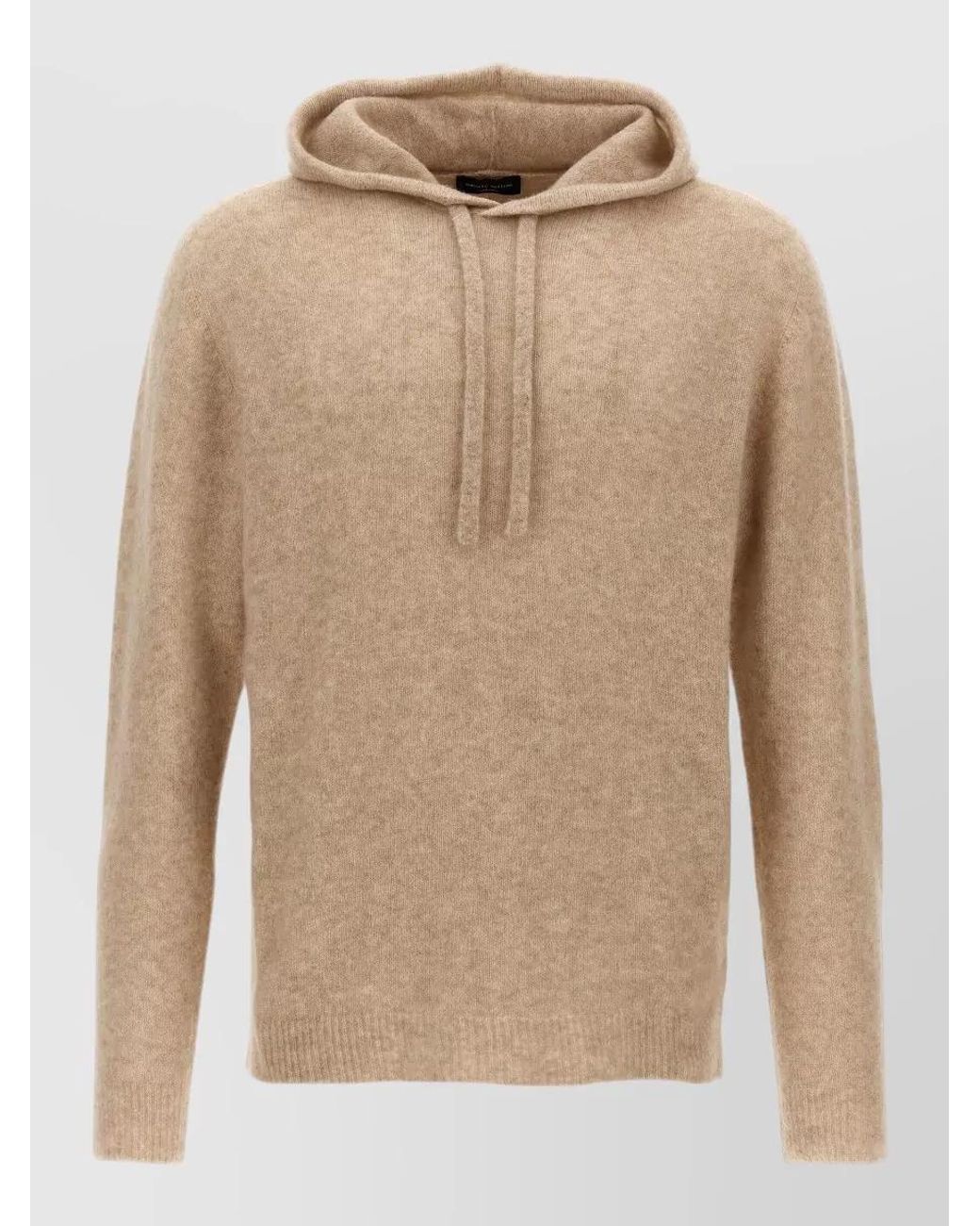 Roberto Collina Natural Cashmere Silk Hooded Sweater for men