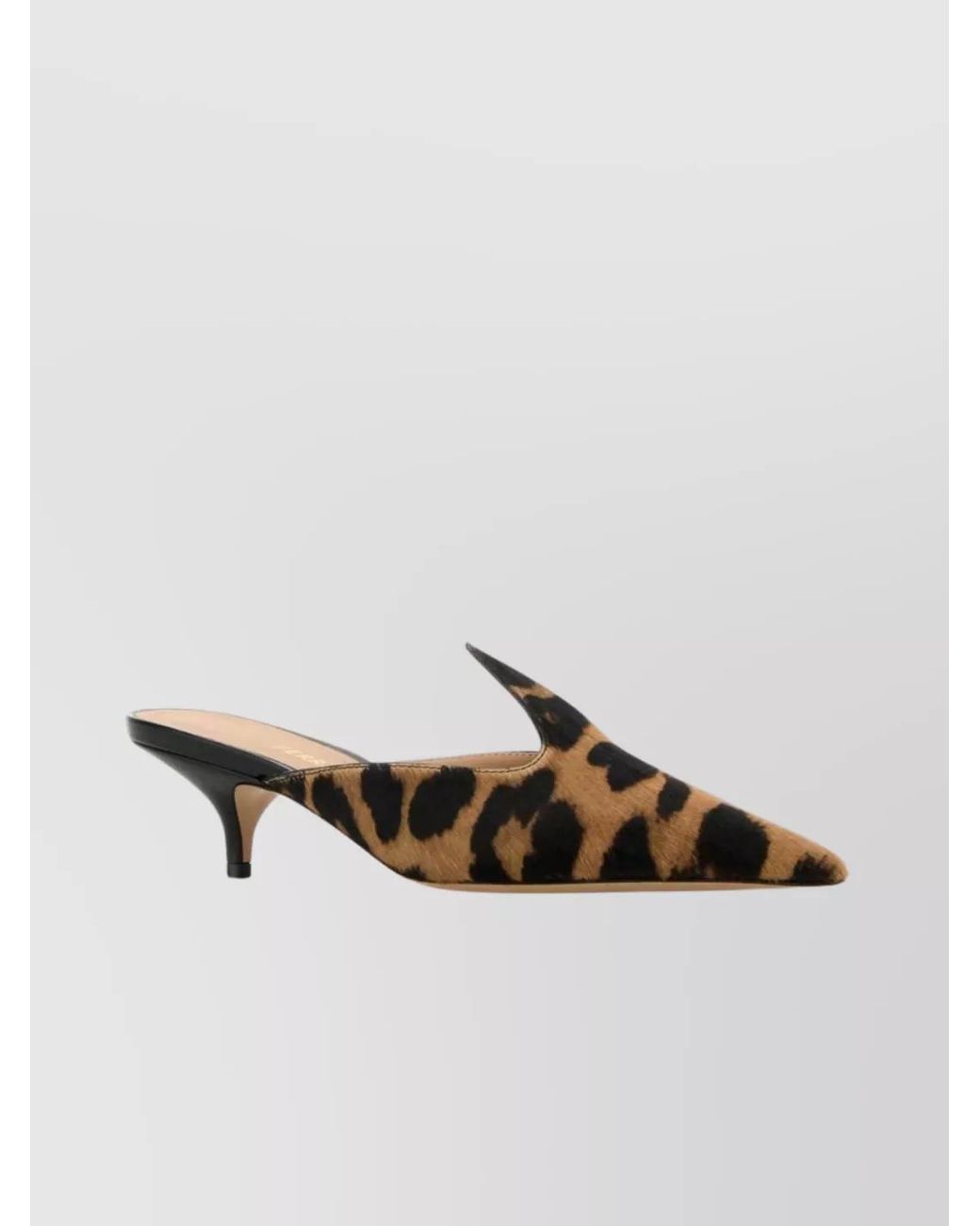 Ferragamo Brown Calf Hair Printed Mules