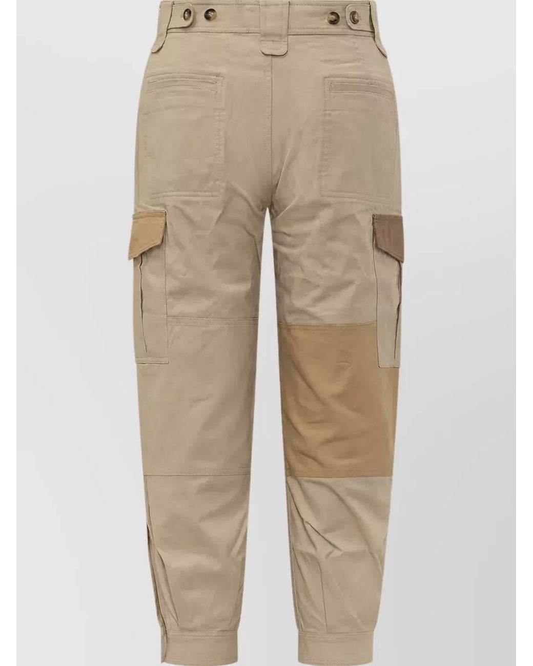Isabel Marant Natural Cotton Straight-Leg Cargo Trousers