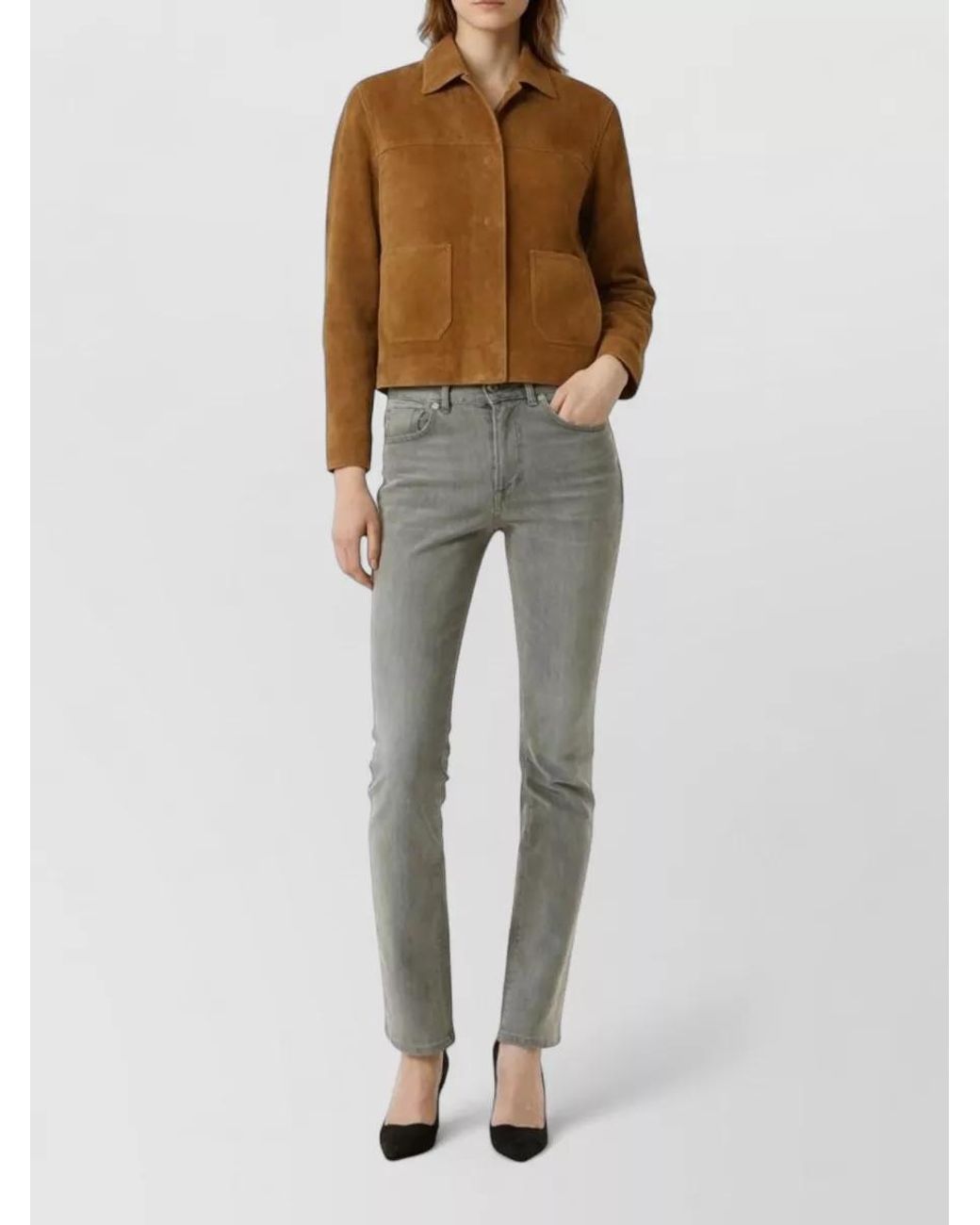 Tom Ford Brown Leather Fitted Jacket