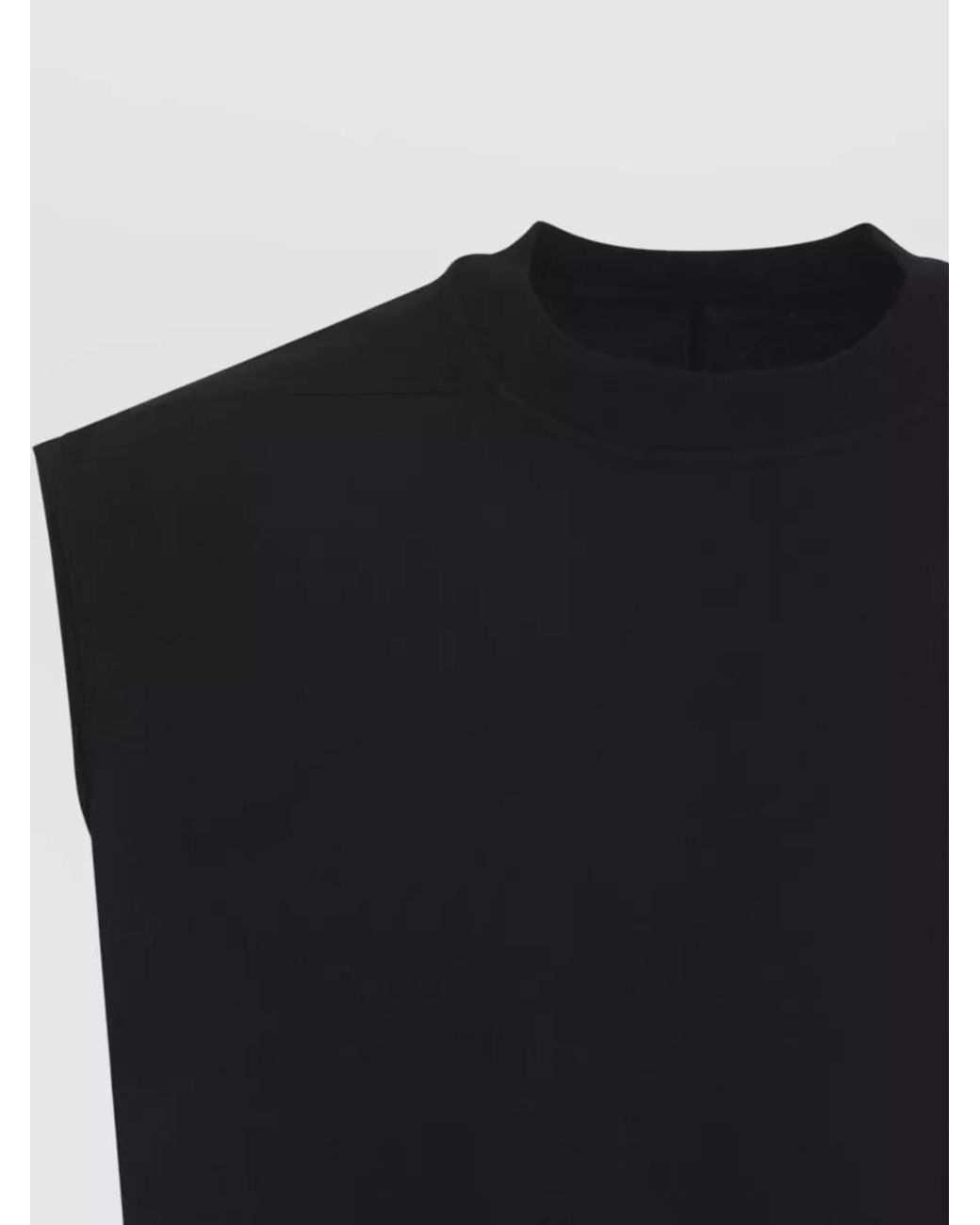 Rick Owens Black Cotton Sleeveless Long Tank Top for men