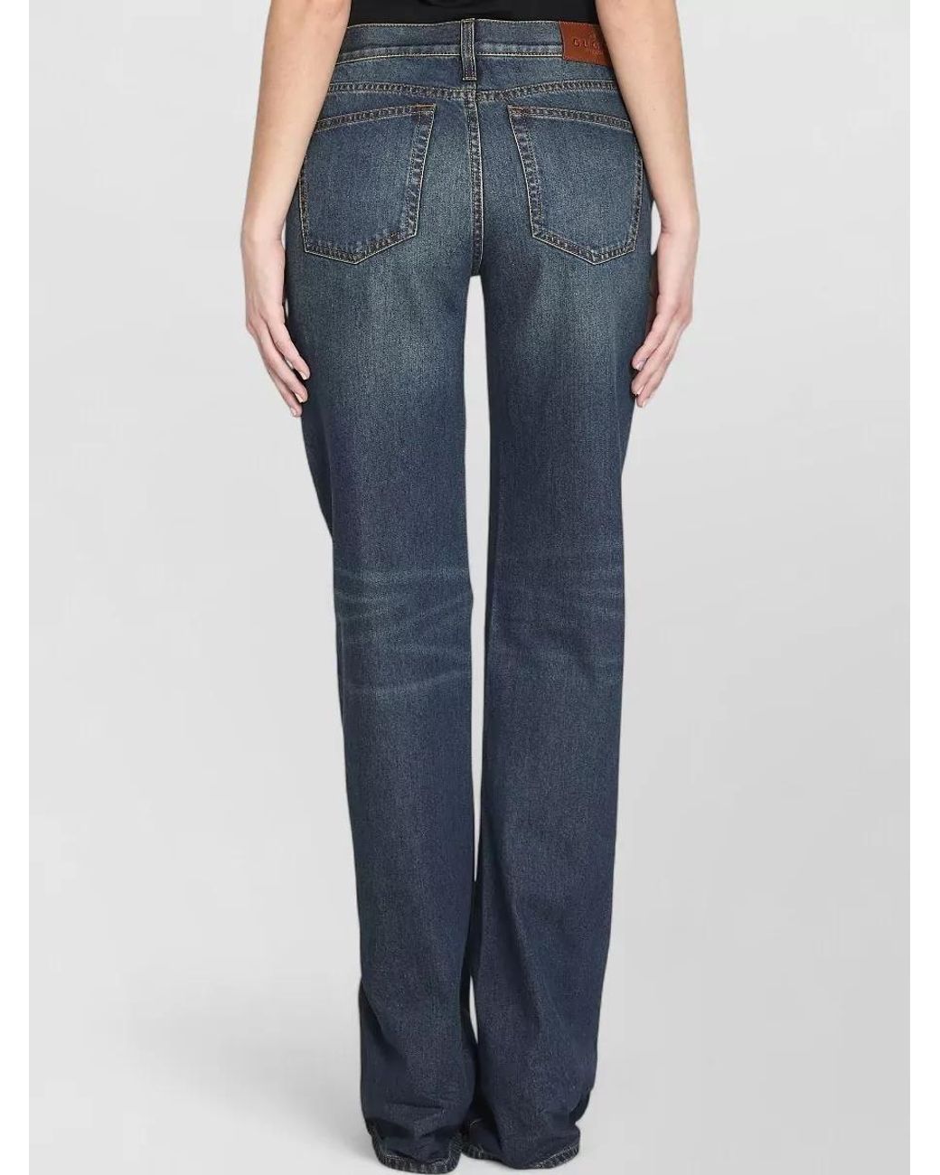 Gucci Blue Cotton Denim Low-Rise Straight-Leg Jeans