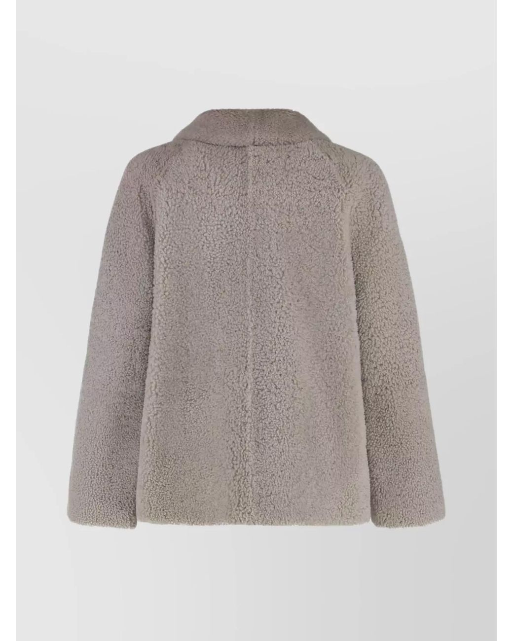 Max Mara Gray Sheepskin Short Coat