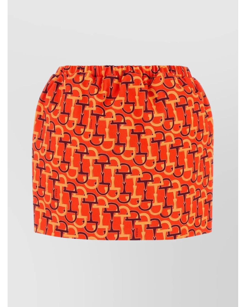 Gucci Orange Cotton Printed Mini Skirt