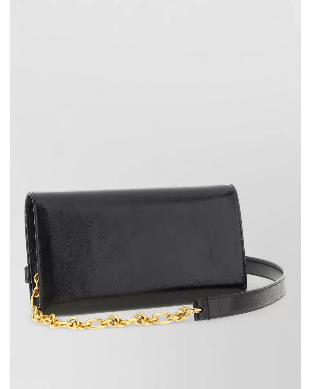 Balmain Black Shuffle Leather Wallet On Chain Clutch Bag