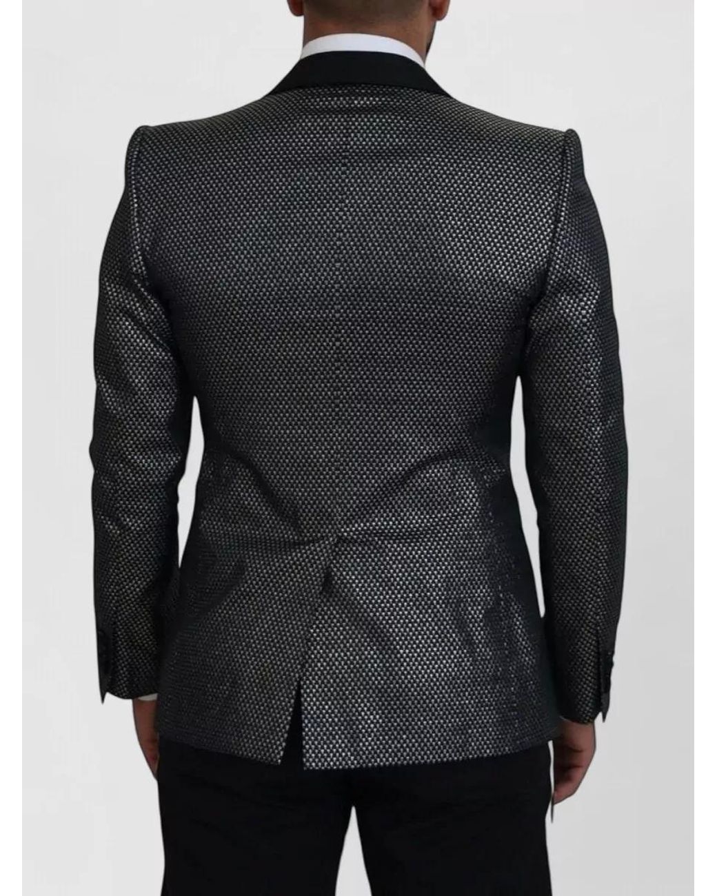 Dolce & Gabbana Black Silk Slim-Fit Suit Jacket for men