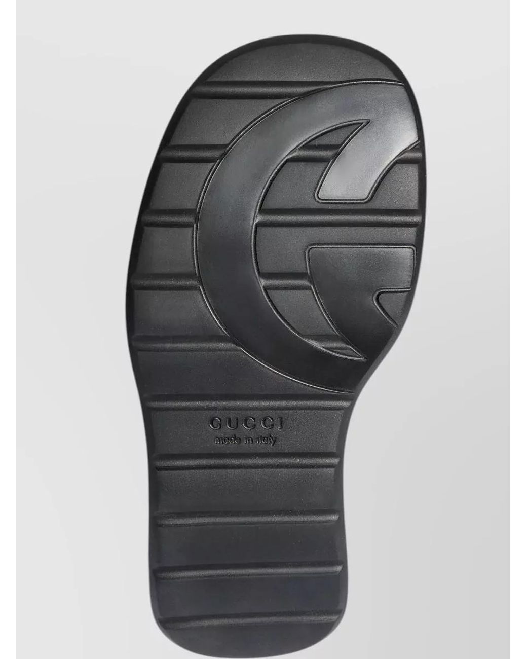 Gucci Black Canvas Flatform Slide Sandals