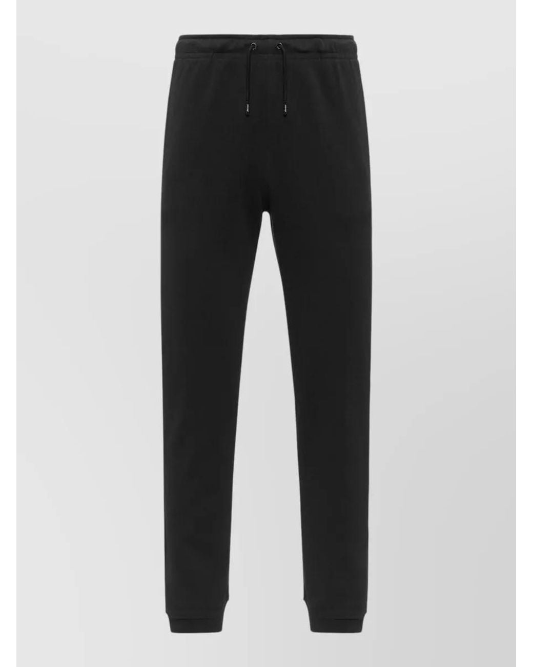 K-Way Black Cotton Track Pants for men